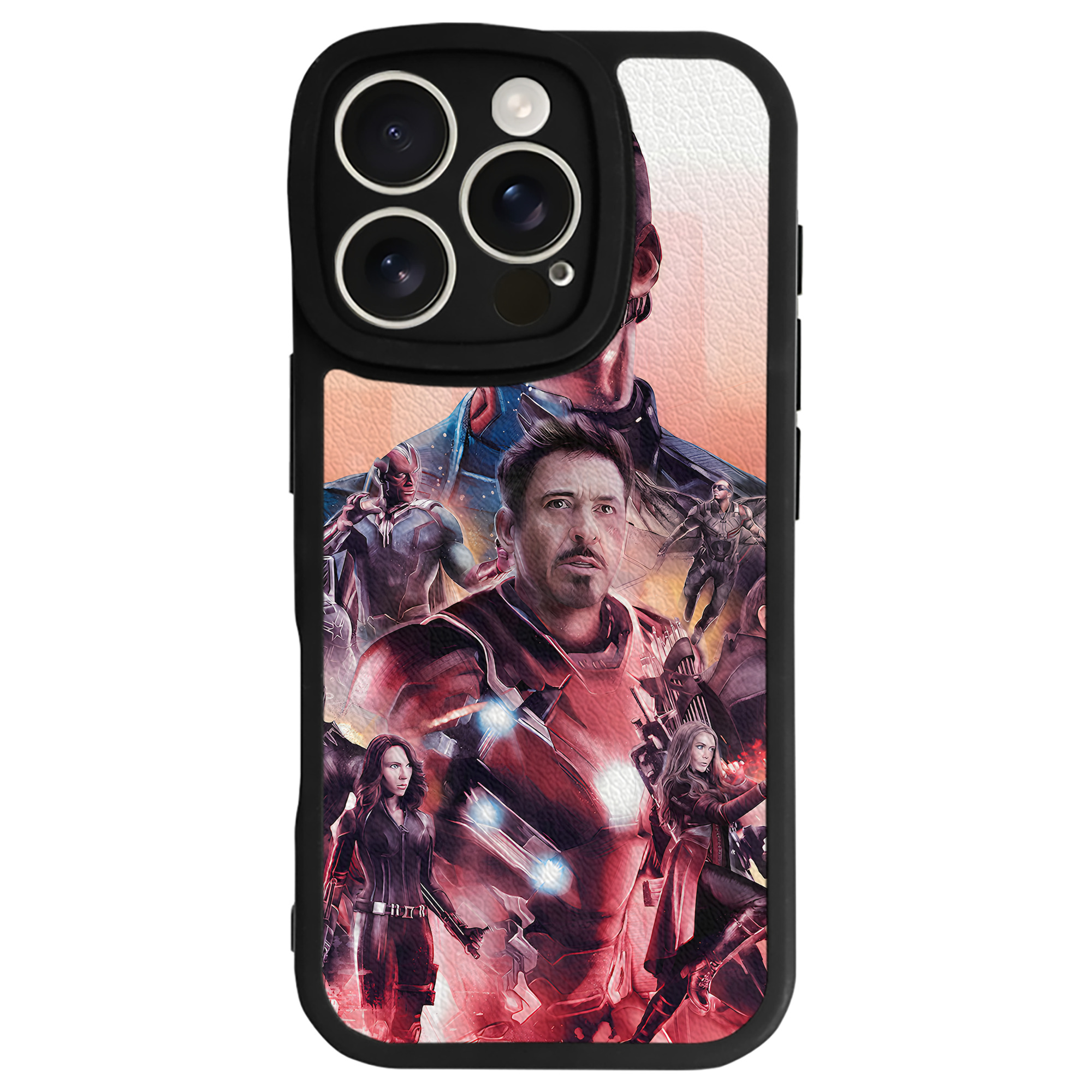 （画像用） アベンジャーズ The Avengers 【iPhone 16シリーズ対応】シリコンスマホケース（レザー調） 材質：シリコン